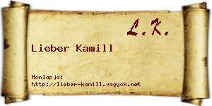 Lieber Kamill névjegykártya